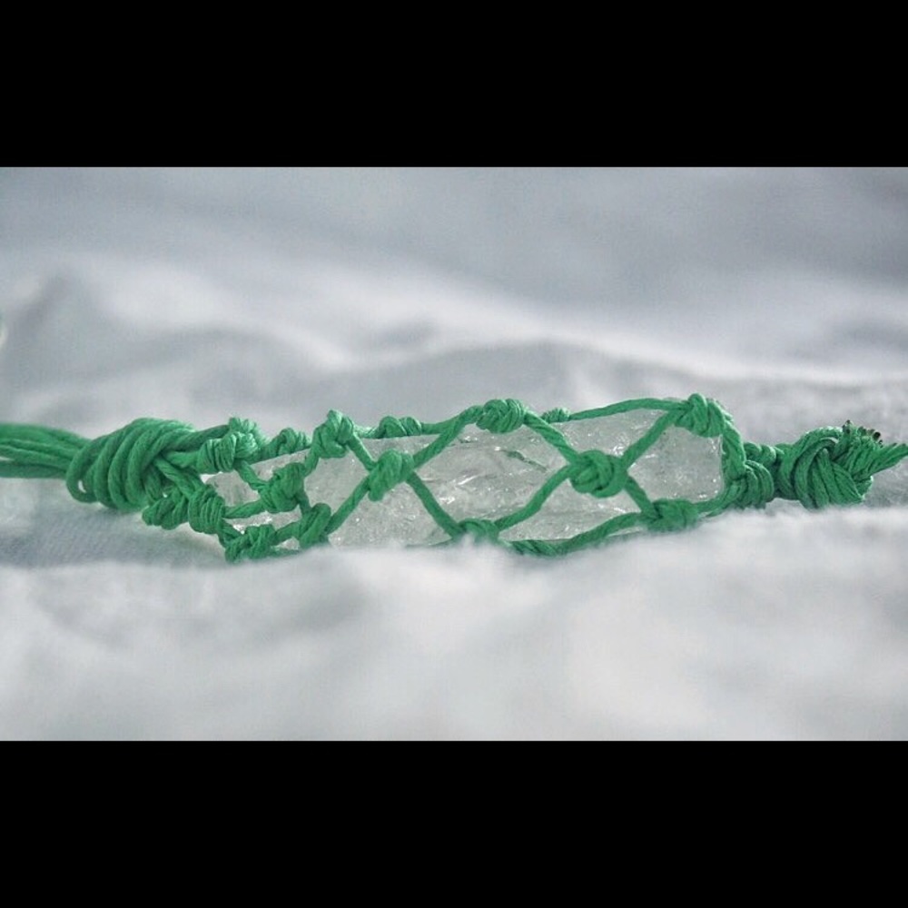 Handmade Macrame Necklace Clear Quartz